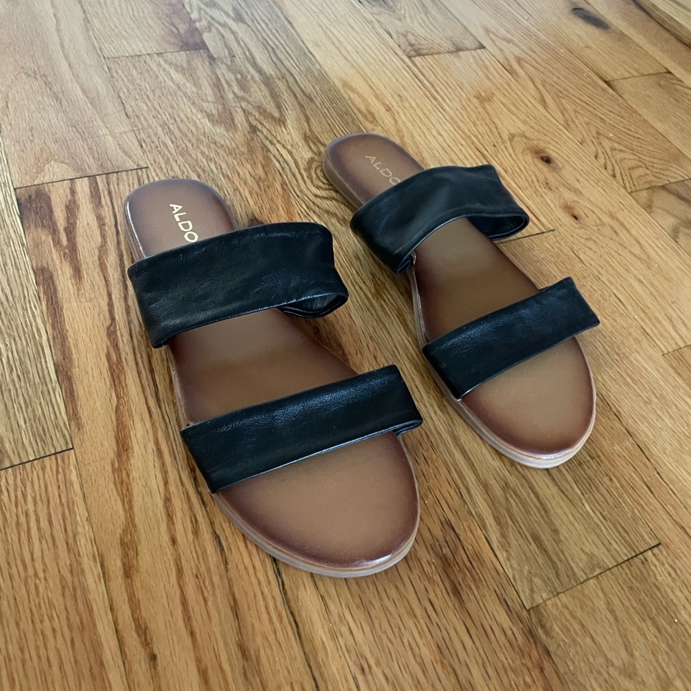 Black Aldo Flat Sandals